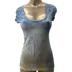 Gypsy Pink Size Medium Sublimation Short Sleeve Top. Made in USA.